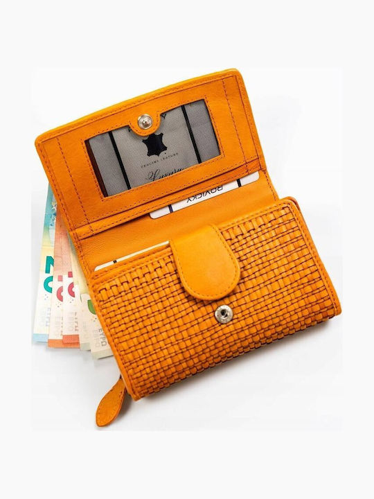 Groß Leder Damen Geldbörse mit RFID Orange