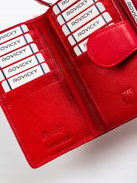 Μεγάλο Δερμάτινο Γυναικείο Πορτοφόλι με RFID Κόκκινο