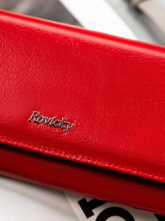 Large Leather Women's Wallet with RFID Red
