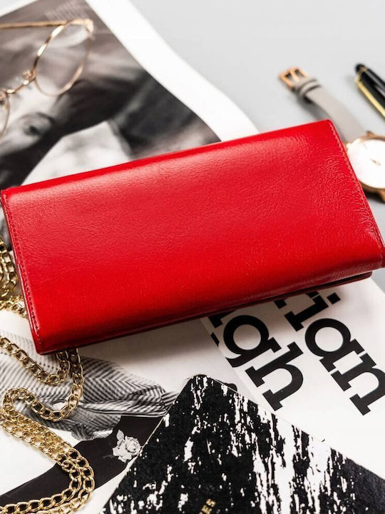 Large Leather Women's Wallet with RFID Red