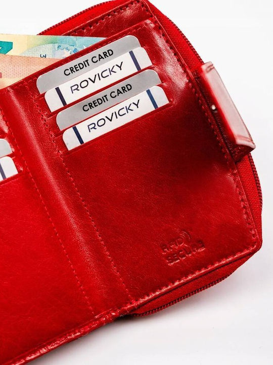Leder Damen Geldbörse mit RFID Rot