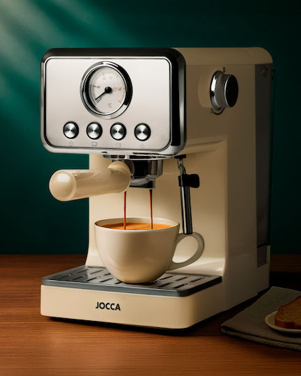 Μηχανή Espresso 1400W Πίεσης 15bar Μπεζ J-2709
