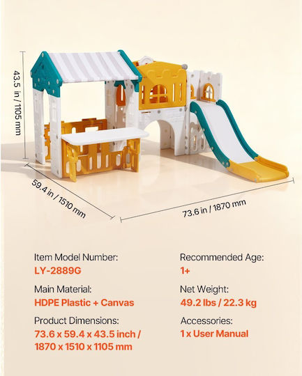 Vevor Playground Set with Climbing Surface Multicolour for 1+ Years
