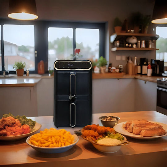 HomeVero Air Fryer with Double Detachable Bucket 11lt Black HV-AF11DDK