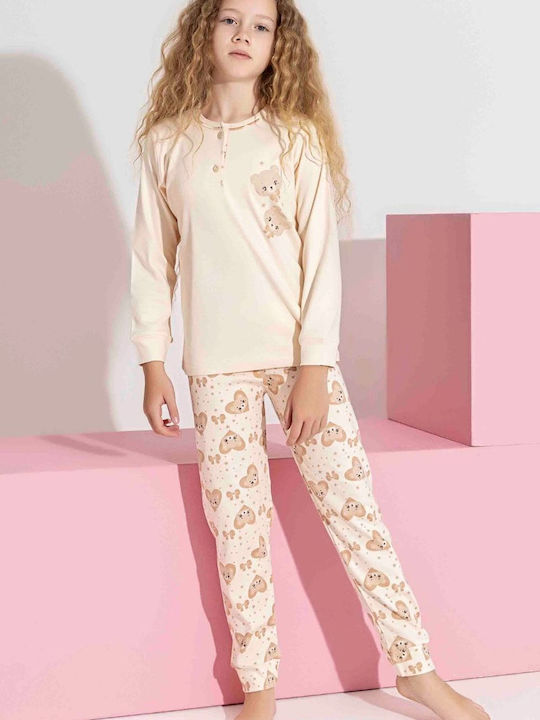 Tarik Kids' Pajamas Winter Cotton Beige