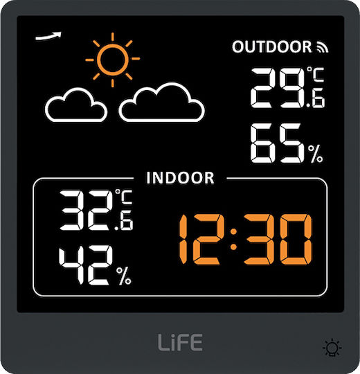 Life La Push Wireless Digital Weather Station Tabletop Black