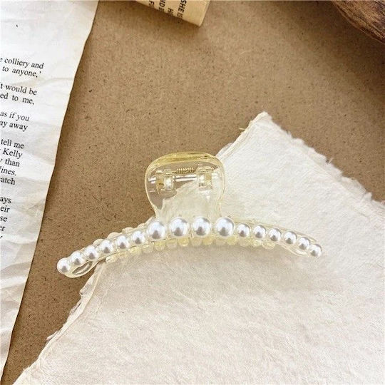 Hair Claw with Pearls Maleya 10x2.5cm Ac13 Hrd-ac13