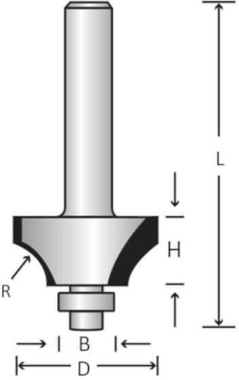Benman Φρέζα Στρογγυλέματος σε Ξύλο 24.7mm x 8mm με Οδηγό και Ρουλεμάν
