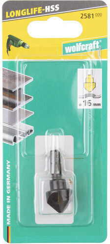 Wolfcraft HSS 90° 1/4" Cutter Cutter Bit HSS for Metal \ Wood \ Plastic 16mm x 6.35mm