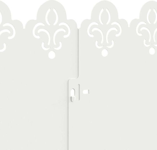 vidaXL Metal Garden Border in White Color 1.03m x 22cm