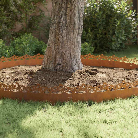 vidaXL Metal Garden Border in Brown Color 1.03m x 22cm