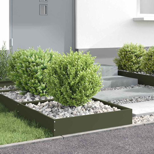 vidaXL Bordură de Grădină din Metal în Culoarea Verde 60x60cm