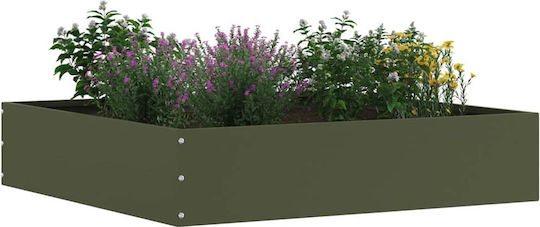vidaXL Bordură de Grădină din Metal în Culoarea Verde 60x60cm