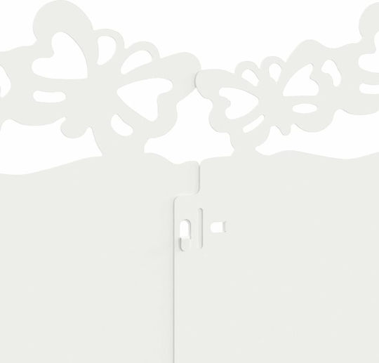 vidaXL Metal Garden Border in White Color 1.03m x 22cm