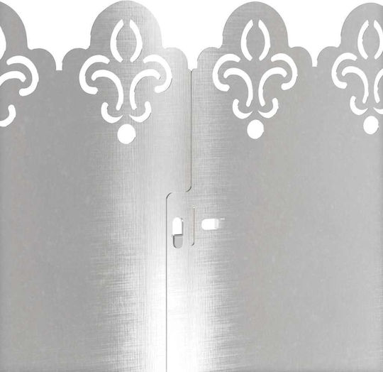 vidaXL Metallgartenbordüre in Silber Farbe 1.03m x 22cm