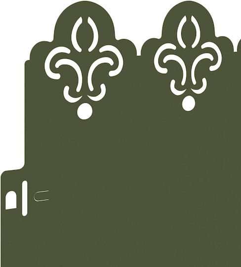 vidaXL Metal Garden Border in Green Color 1.03m x 22cm