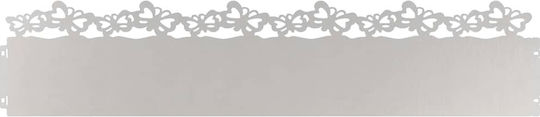 vidaXL Metallgartenbordüre in Silber Farbe 1.03m x 22cm