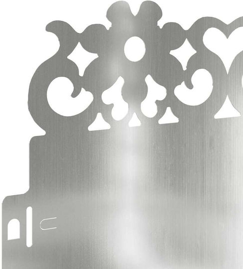 vidaXL Metallgartenbordüre in Silber Farbe 1.03m x 22cm