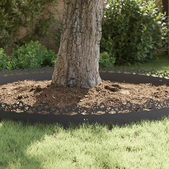 vidaXL Bordură de Grădină din Metal în Culoarea Negru 1.03m x 22cm