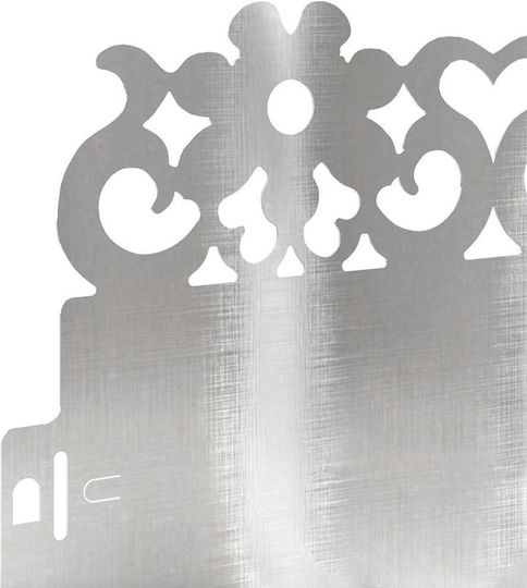 vidaXL Metallgartenbordüre in Silber Farbe 1.03m x 22cm