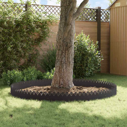 vidaXL Bordură de Grădină din Metal în Culoarea Negru 1.03m x 22cm