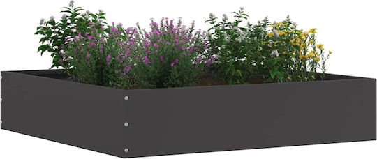 vidaXL Metal Garden Border in Black Color 60x60cm