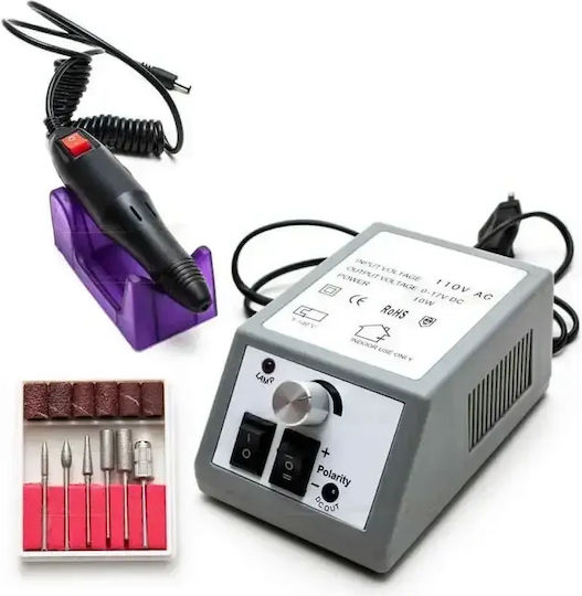 Lina Mercedes 2000 Nail Drill Power 12W Gray with Pedal with 20000 Rotations per Minute with Electronic Power Supply System