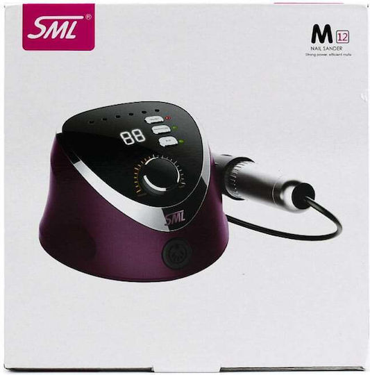 SML M12 Nagelfräser Strom 35W Weiß mit Pedal mit 35000 Umdrehungen pro Minute