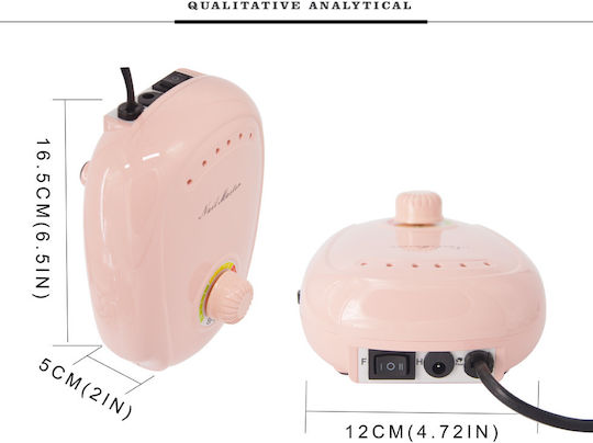 Nagelfräser Strom 20W Rosa mit Pedal mit 35000 Umdrehungen pro Minute