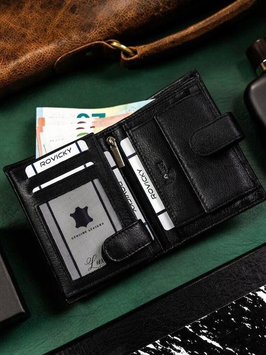 Кожен Мъжки Портфейл с RFID Черен