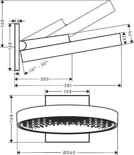 Hansgrohe Κεφαλή Ντουζ με Βραχίονα
