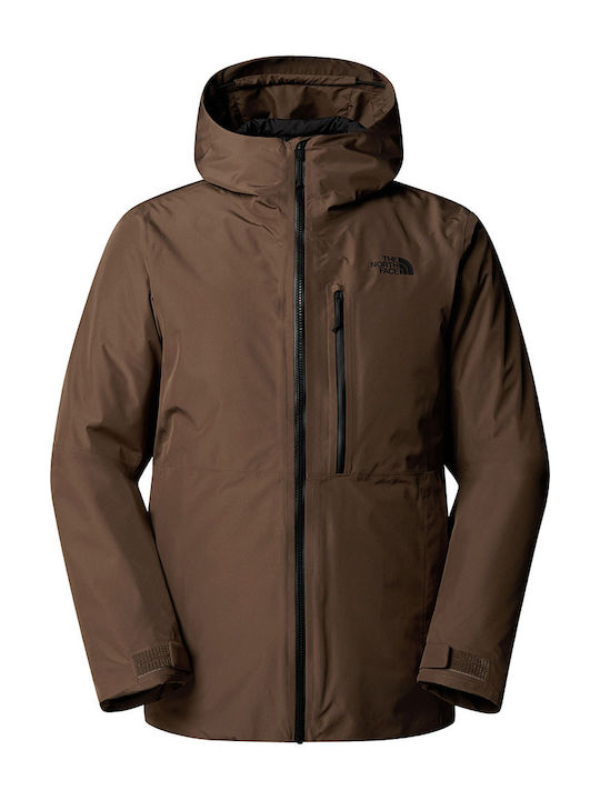 Table 3 in 1 Winter Jacket Waterproof and Windproof Brown