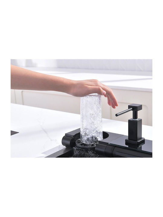 Inter Ceramic Drop-In Kitchen Sink Inox with Faucet M76xP46.5cm Black