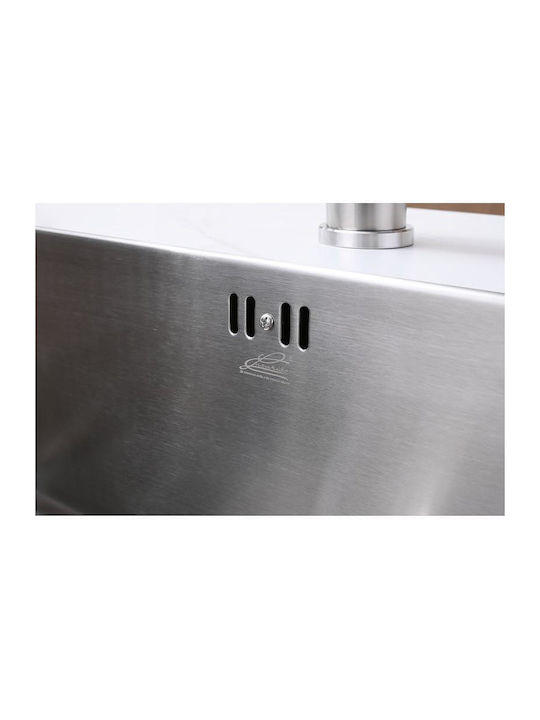 Inter Ceramic Ένθετος Νεροχύτης Inox Μ44xΠ54cm Ασημί