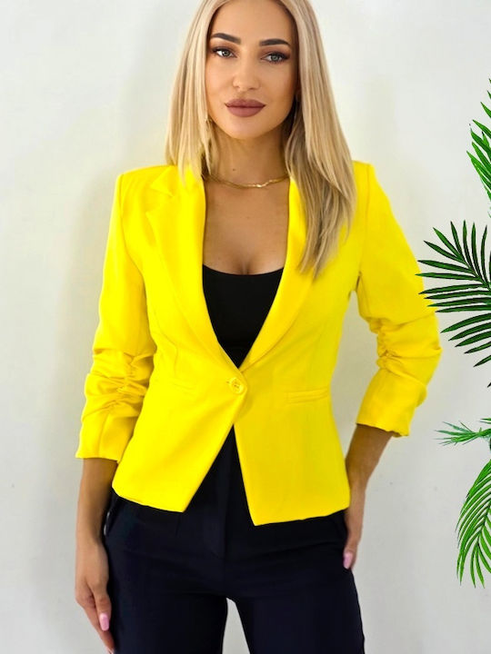 Къса Женски Сако Yellow