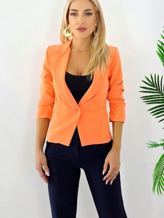 Kurz Damen Blazer Orange