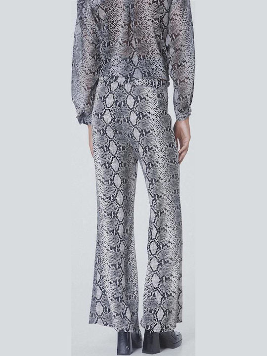 Γυναικεία Παντελόνα σε Κανονική Εφαρμογή Snake Print