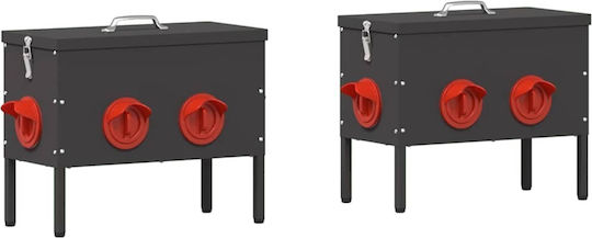vidaXL Chicken 2 Pcs Feeder with Capacity 15kg 41.5x20.5x33cm.