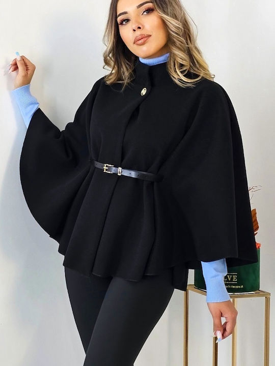 Вълнена Дамска Black Пелерина Oversized