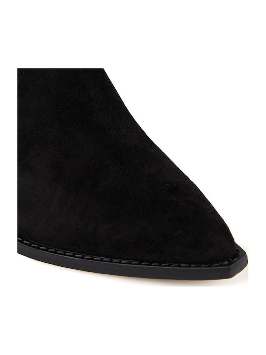 Suede Women's Cowboy Boots Black
