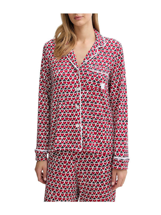 DKNY Set Pijamale pentru Femei Red-black