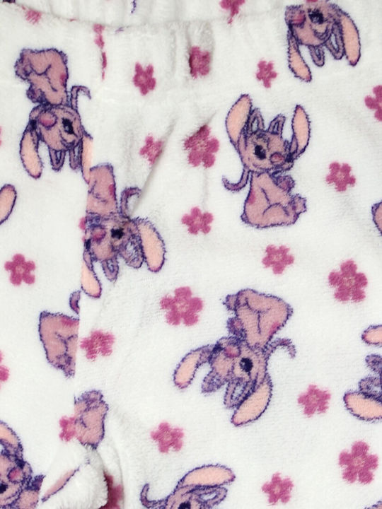 Disney Winter Women's Pyjama Set Pink Lilo & Stitch Angel