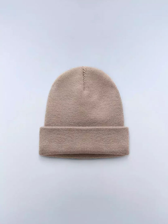 Beanie Γυναικείος Σκούφος Πλεκτός σε Μπεζ χρώμα