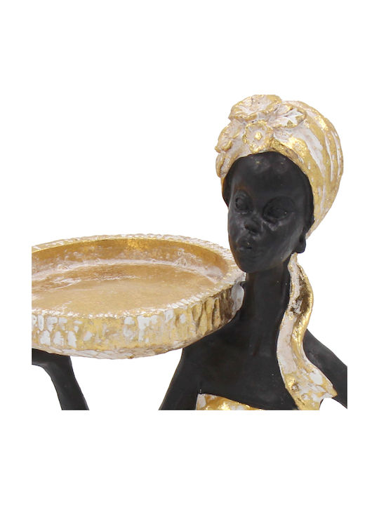 Διακοσμητικό Polyresin 13χ15χ24 Εκ Ethnic Μαύρο Χρυσό Keskor 67307