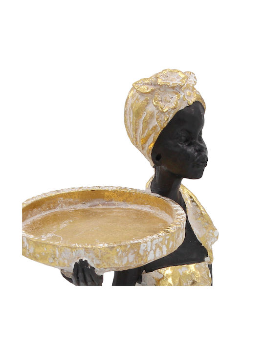 Διακοσμητικό Polyresin 13χ15χ24 Εκ Ethnic Μαύρο Χρυσό Keskor 67307