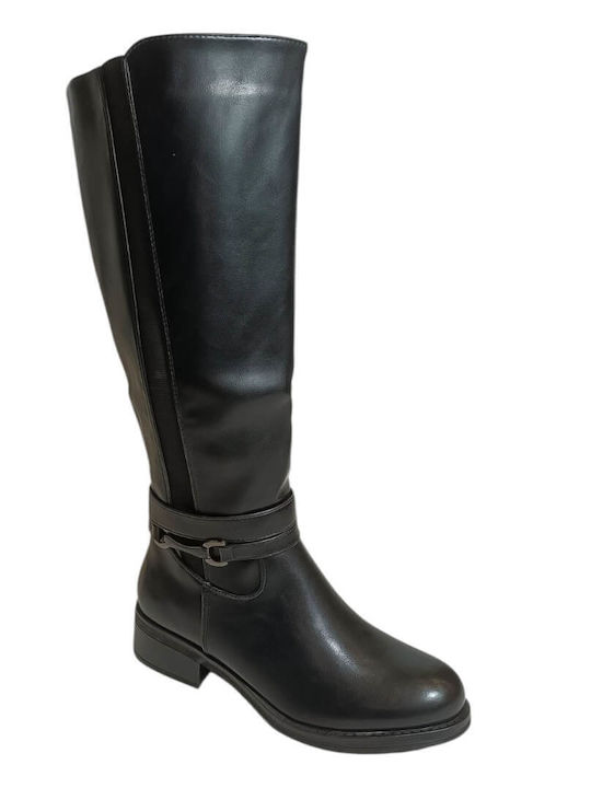 Damenstiefel mit Gummizug Schwarz