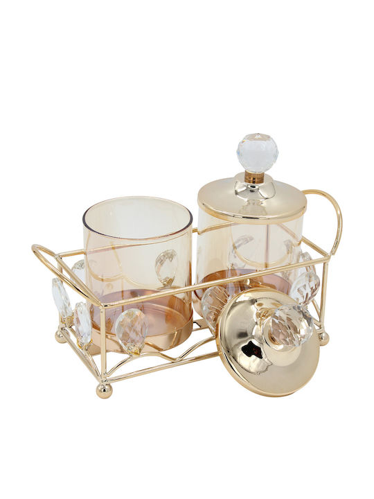 Keskor Candle Holder Metal in Gold Color 23x16x10cm 1pcs