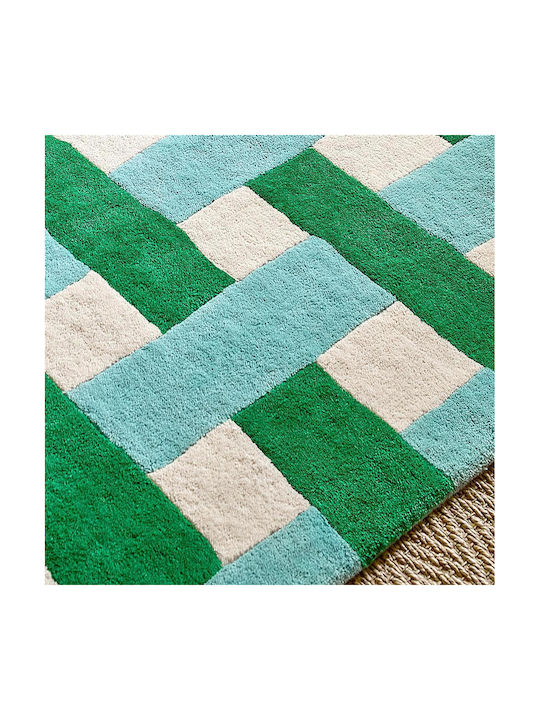 Harlequin Handmade Rug Rectangular Wool Green-blue