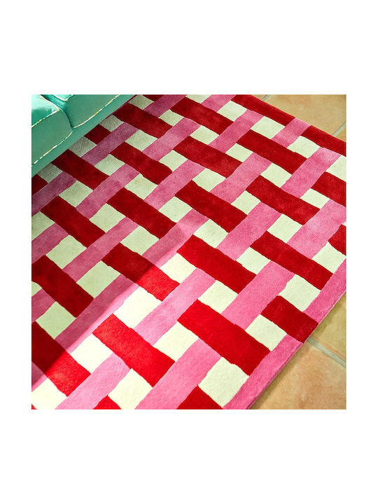Harlequin Handgefertigt Teppich Rechteckig Wolle Red-pink