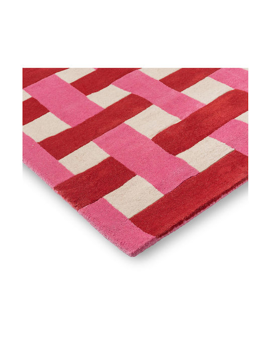 Harlequin Handgefertigt Teppich Rechteckig Wolle Red-pink